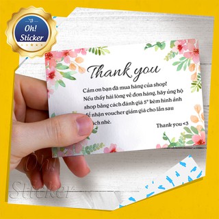 In Thiệp Cảm Ơn Khách Hàng Cho Shop - Thiết kế Và In Theo Yêu Cầu | Oh Sticker [Set 100 thiệp]