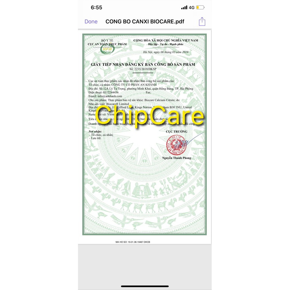 Canxi Citrate Biocare cho người từ 6 tháng trở lên | Thế Giới Skin Care