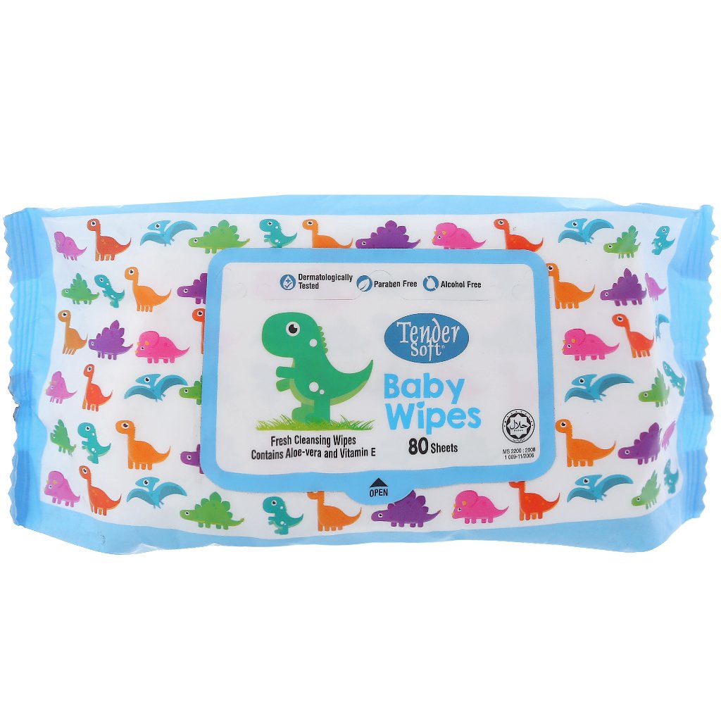 (Quà tặng không bán) Khăn ướt TenderSoft Baby Wipes loại 80 miếng