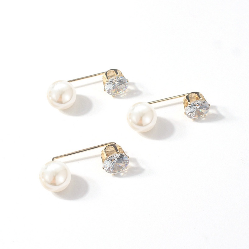 Bộ 3 Ghim Cài Cổ Áo Đính Ngọc Trai Chống Nhiễm Trùng An Toàn Cho Bé Gái