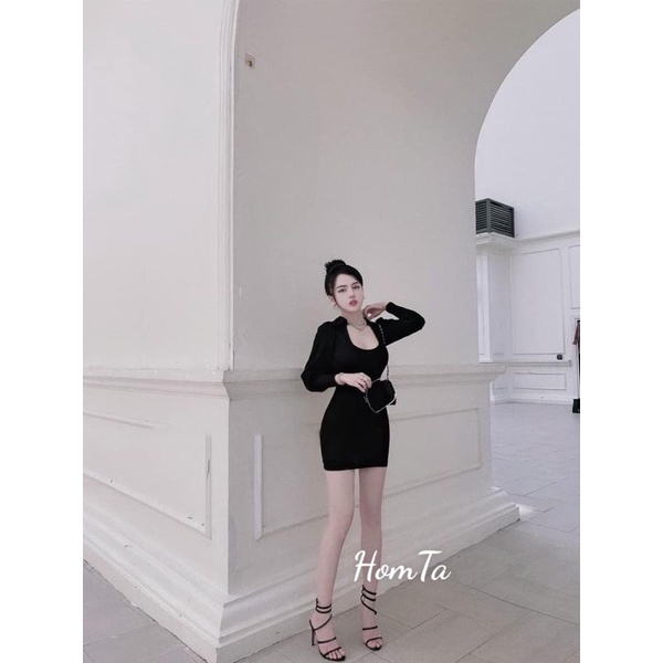 Đầm Body Tay Phồng Cách Điệu