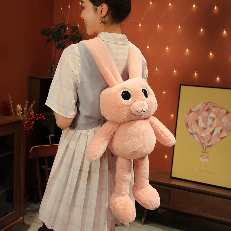 Tai có thể kéo lên theo ý muốnBúp Bê Nhồi Bông Hình Thỏ Tai Dài Đáng Yêu Kích Thước 80/100Cm