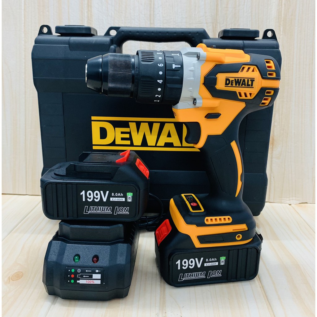 Máy khoan pin 199V Dewalt 3 chức năng có búa - Động cơ không chổi than siêu mạnh mẽ