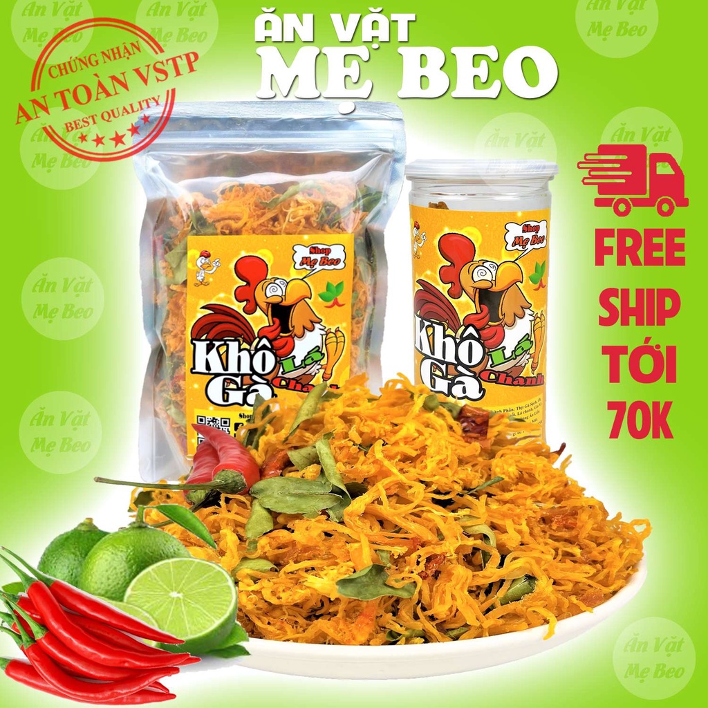 Khô gà lá chanh xé cay Loại 1 Mẹ Beo ăn vặt cực ngon | BigBuy360 - bigbuy360.vn