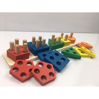 Bộ trụ 5 cọc thả hình gỗ
