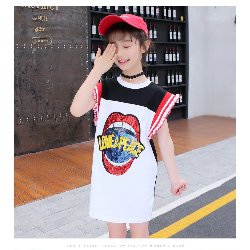 Đầm Love & Peace cá tính cho bé gái