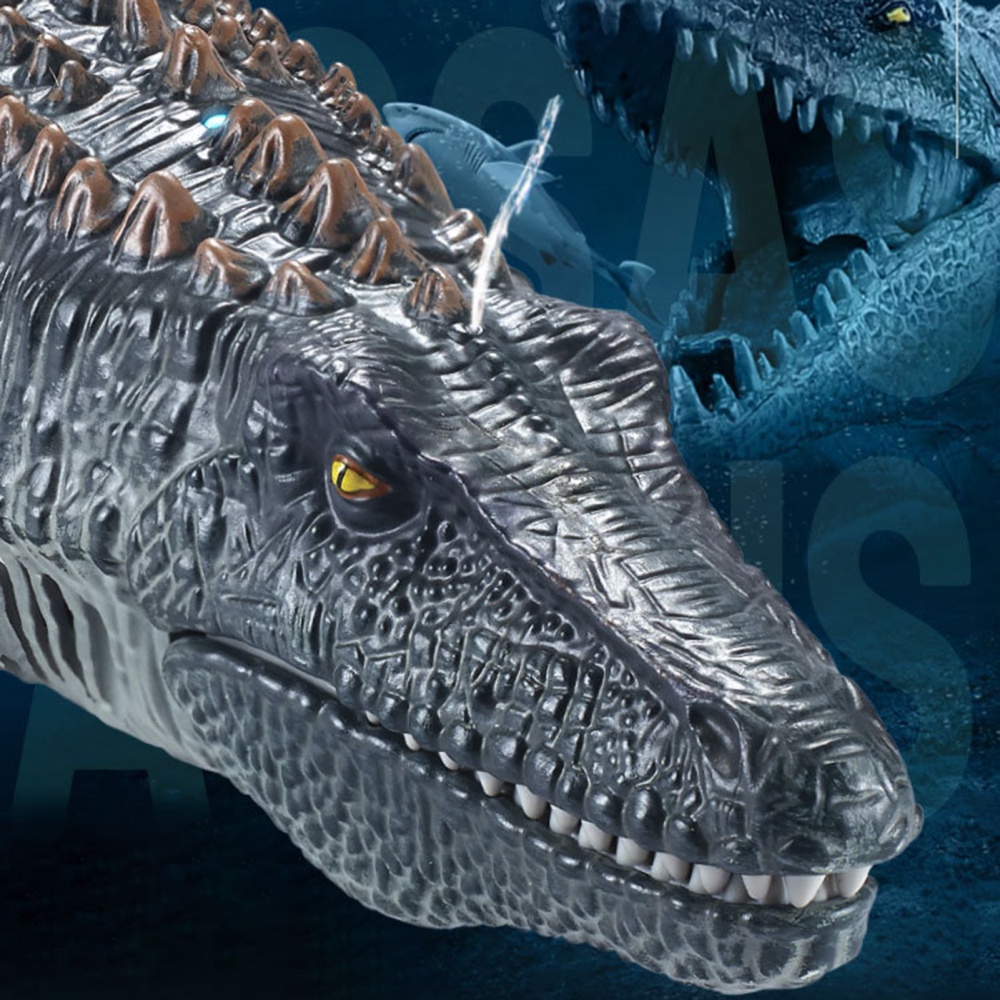 Mô Hình Đồ Chơi Khủng Long Mosasaurus 2.4G Điều Khiển Từ Xa Có Đèn Và Phun Nước Độc Đáo