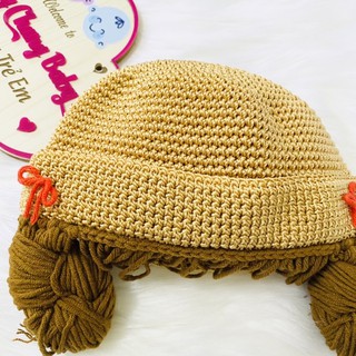 Nón handmade có bím tóc cho bé gái