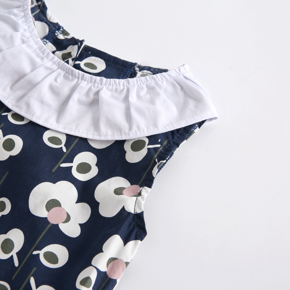 Áo Liền Quần Sanlutoz Hình Hoa Bằng Cotton Thời Trang Mùa Hè Cho Bé Gái