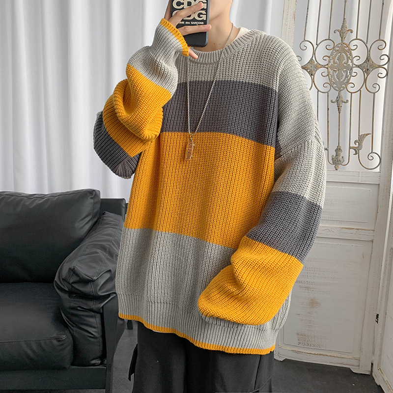 Áo Sweater Dáng Rộng Kẻ Sọc Kiểu Retro Thời Trang Mùa Thu 2020 Cho Nam | BigBuy360 - bigbuy360.vn