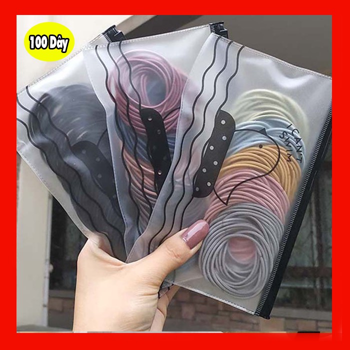 Set 100 Chun Dây Buộc Tóc Hàn Quốc Đủ Màu
