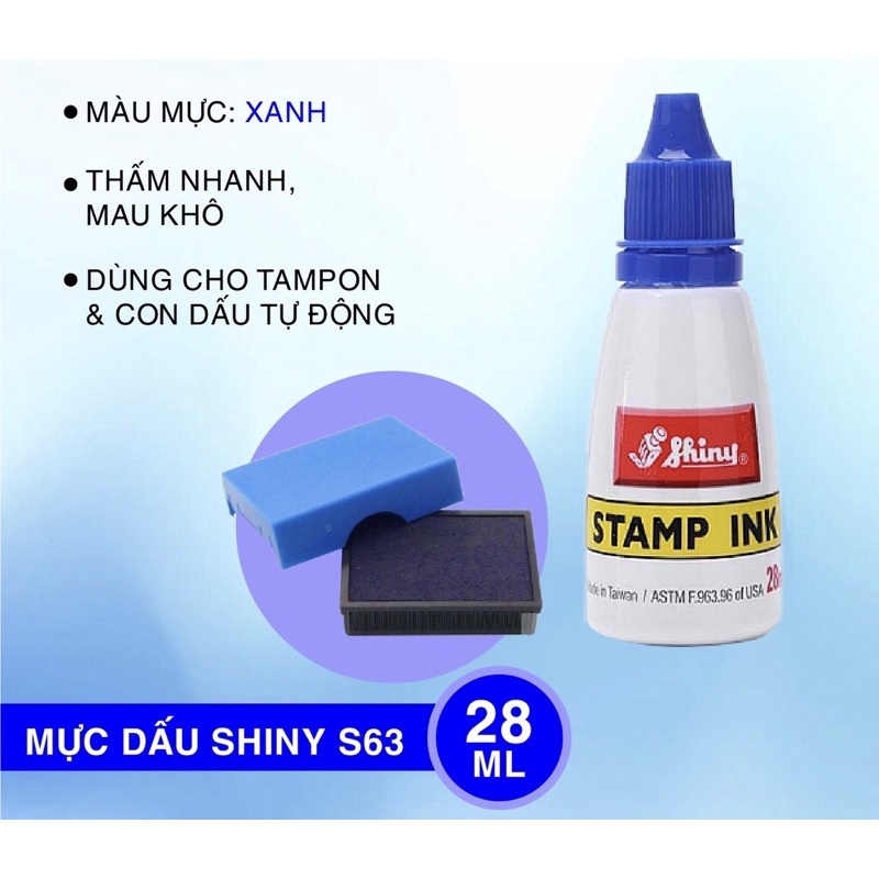 Mực dấu Shiny 28 ml chính hãng, mực dấu dầu shiny Đài Loan cao cấp dùng cho các cơ quan