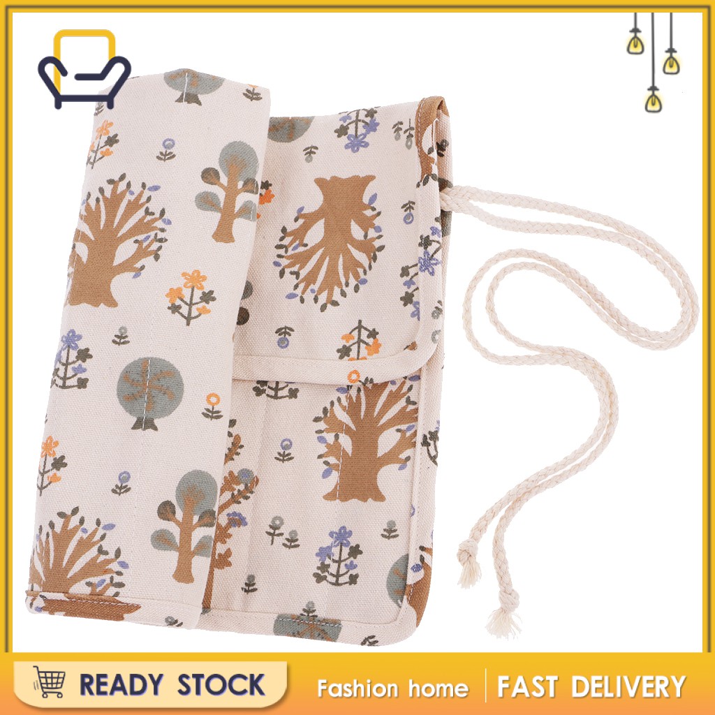 Túi Cuộn Đựng Cọ Vẽ Tranh Sơn Dầu Bằng Vải Canvas 20 Ngăn Thời Trang Dùng Trong Nhà