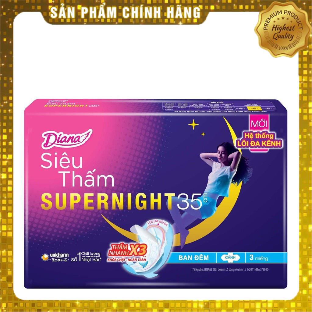 Băng Vệ Sinh Diana Super Night 35cm/29cm Có Cánh Ban Đêm