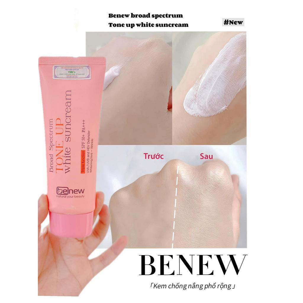 Kem chống nắng phổ rộng, nâng tone, dưỡng trắng - BENEW Broad Spectrum Tone-up White Suncream