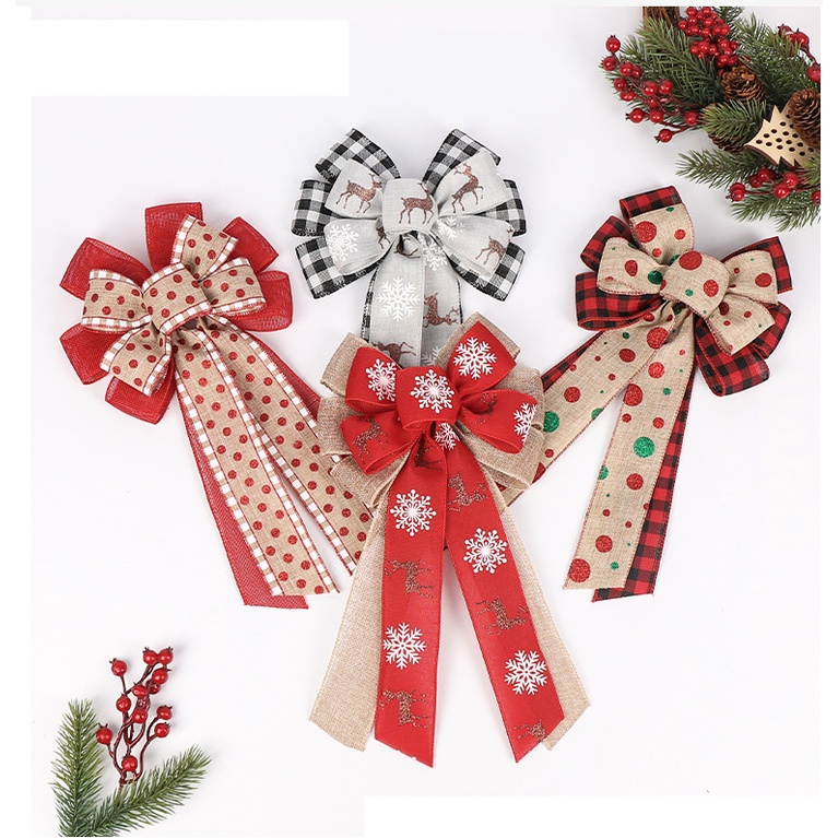 Phụ kiện trang trí noel mẫu nơ hiện đại NV05