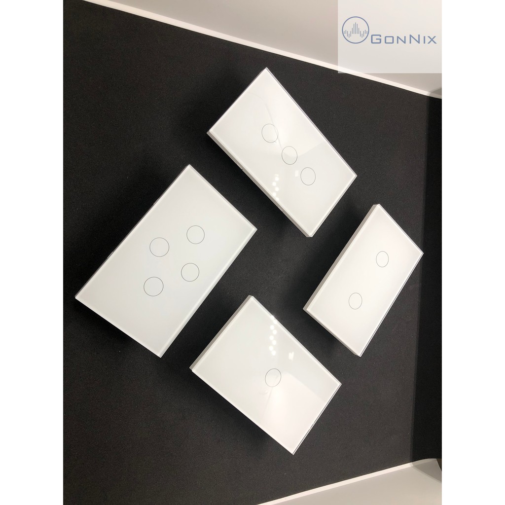 Công tắc thông minh Wifi Tuya hình chữ nhật không viền, nút cảm ứng, điều khiển qua điện thoại App Smartlife