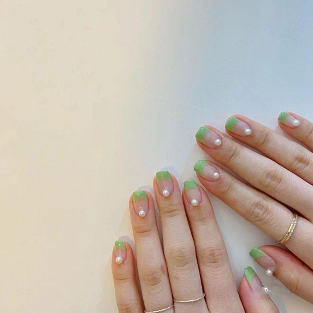 Bộ 24 Móng Tay Giả Đầu Tròn / Vuông Dạng Nhấn Che Phủ Toàn Diện