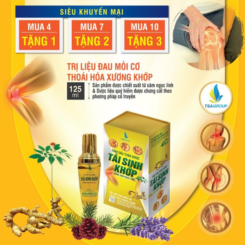 Tinh dầu thảo dược tái sinh khớp hồng sâm Ngọc Linh
