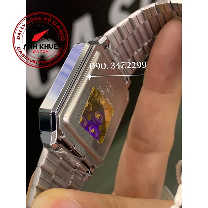 Đồng Hồ Casio Nam A100WE-7B | Vintage | Dây Kim Loại | Mặt Chữ Nhật Cổ Điển | Chống Nước