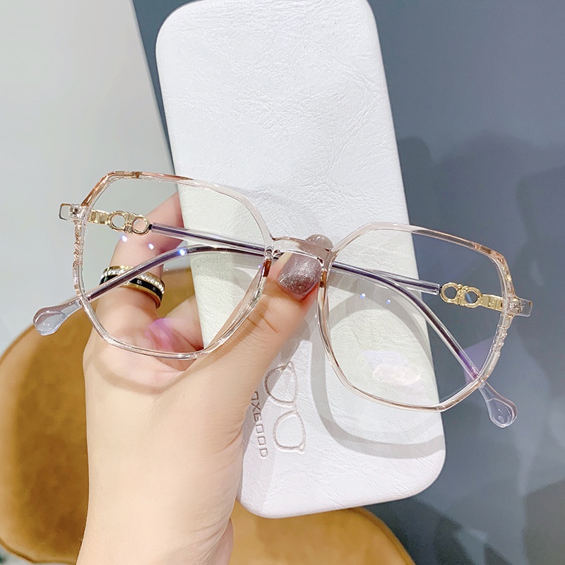 Mắt Kính Gọng Tròn Kim Loại Chống Tia Bức Xạ Phong Cách Retro Hàn Quốc