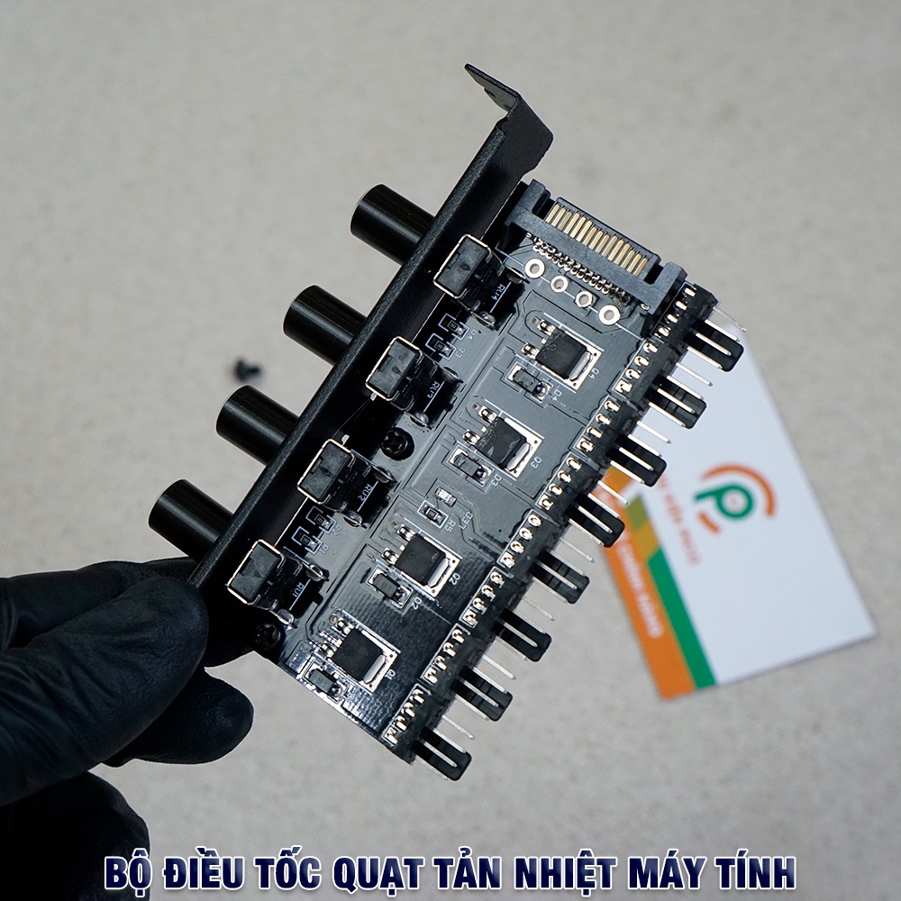 Bộ điều chỉnh tốc độ quạt Fan Case - Bộ điều tốc quạt PC máy tính PWM 8 cổng 4 pin 3 pin PCI