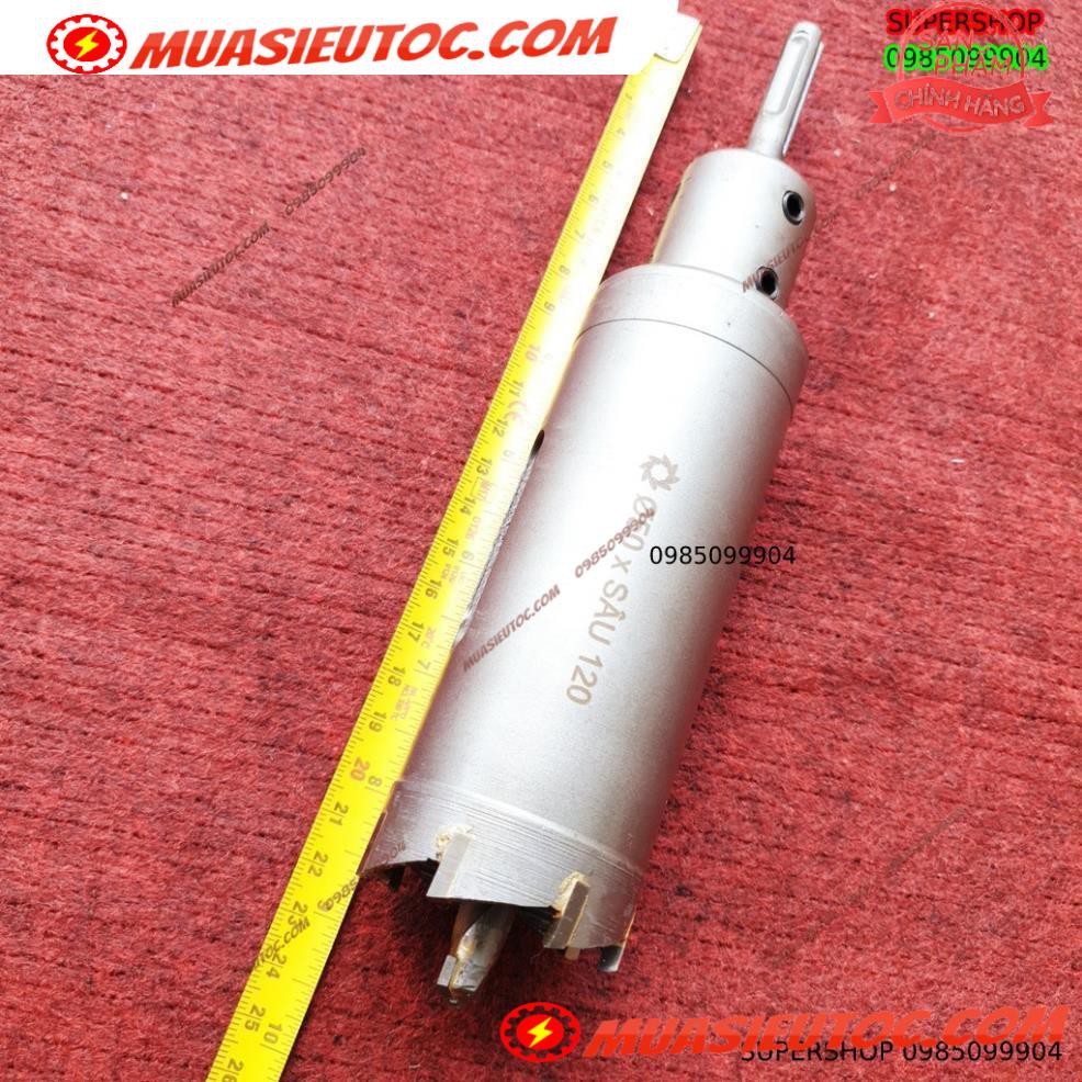 Mũi khoan rút lõi khoét tường gạch sâu Phi 50 x 120 mm không khoan bê tông, không khoan chế búa