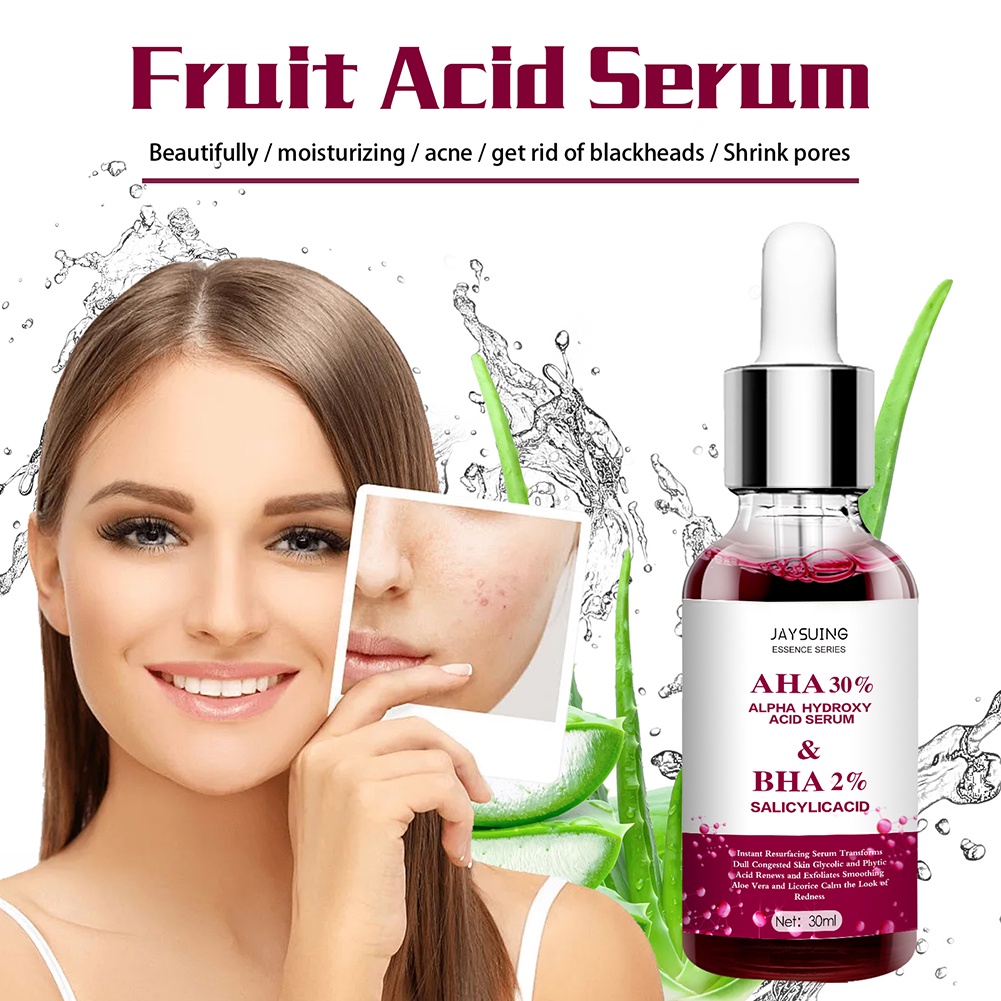 Tinh Chất Axit Salicylic Trái Cây Làm Sạch Lỗ Chân Lông Loại Bỏ Mụn Đầu Đen Chăm Sóc Da Mặt Jaysuing 30ML