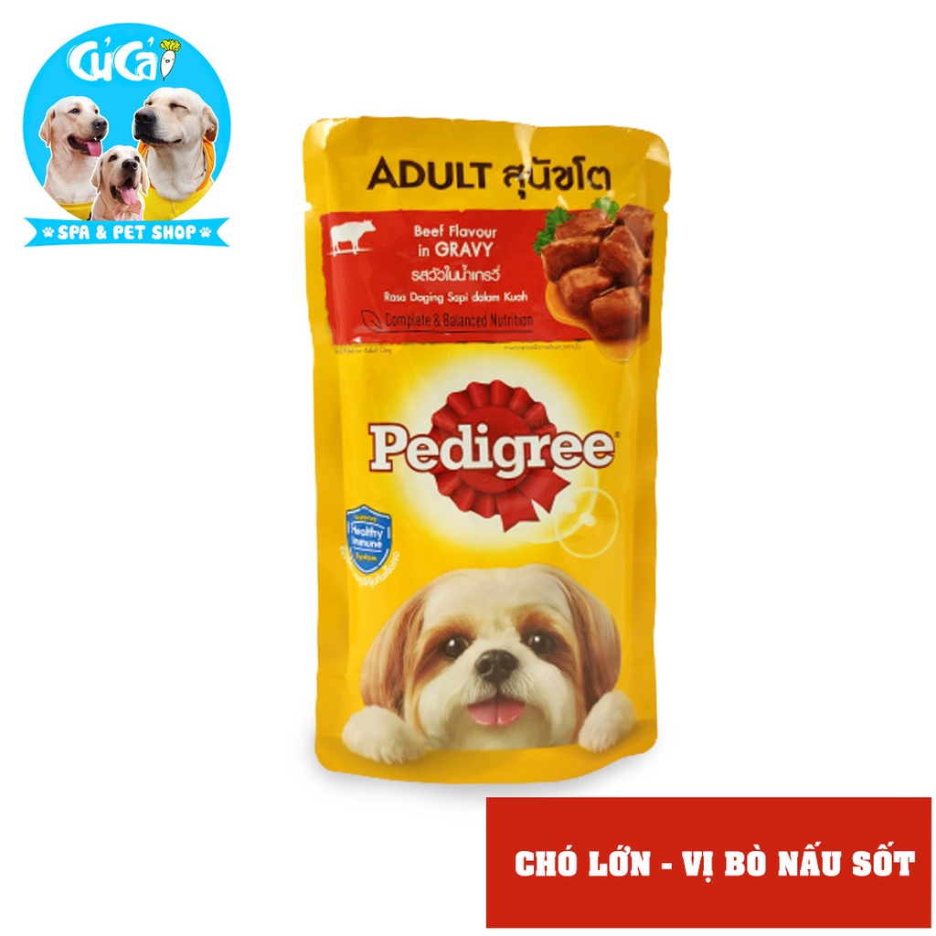 Pate cho chó Pedigree 130g nhiều vị thơm ngon, pate chó bổ sung đầy đủ vitamin cho cún - Củ Cải Pet Shop