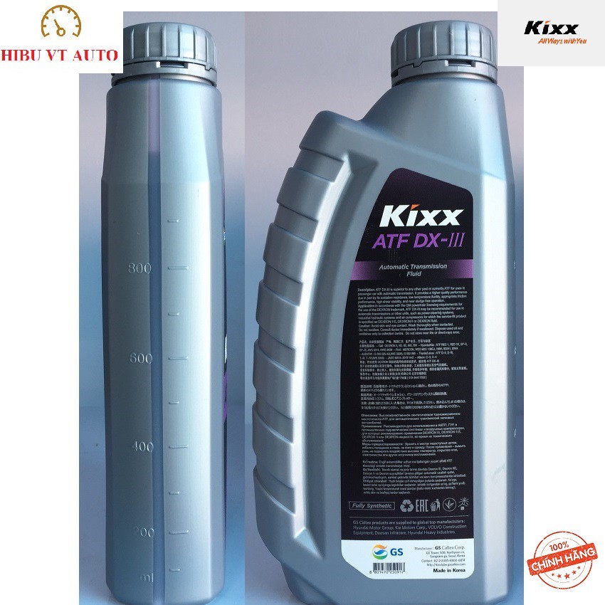 Dầu Hộp Số Tự Động Kixx ATF DX III 1 Lít được sử dụng cho hộp số tự động trong xe chở người