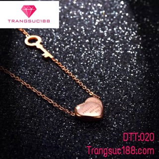Dây chuyền titan trái tim DTT020