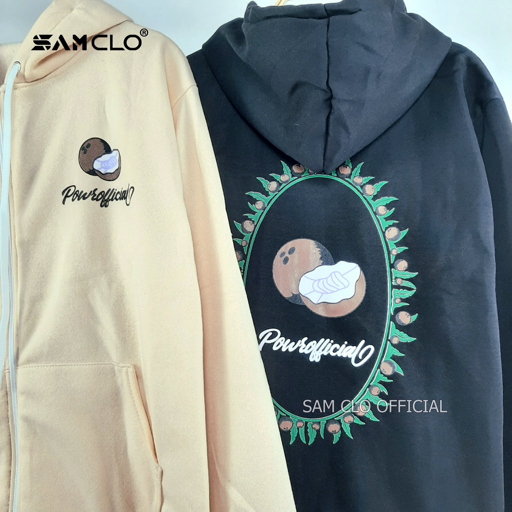 Áo khoác nỉ nam nữ SAM CLO hoodie chui có khóa kéo tay dài thu đông freesize dáng unisex in hình SỌ DỪA official