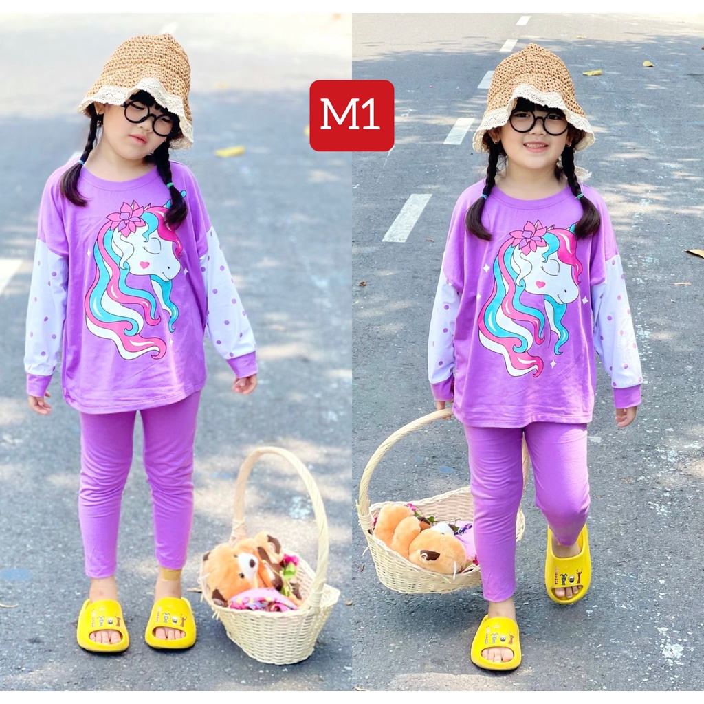 XẢ LẺ SIZE(20KG -40KG) Bộ quần áo dài bé gái size đại babydoll thun cotton | GBD12