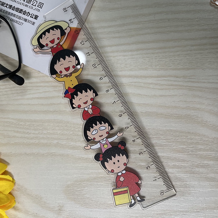 Thước Đo Bằng Acrylic Trong Suốt Họa Tiết Hoạt Hình Maruko Dễ Thương