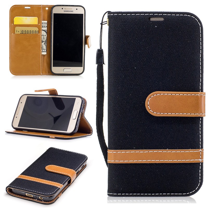 Bao da điện thoại dạng ví đựng thẻ dùng cho Samsung Galaxy A3 2017