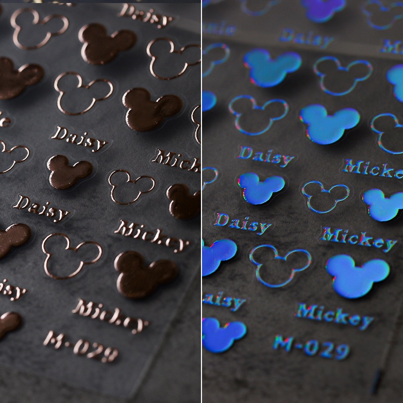 Miếng Dán Trang Trí Móng Tay Hình Chuột Mickey Mạ Vàng M-029