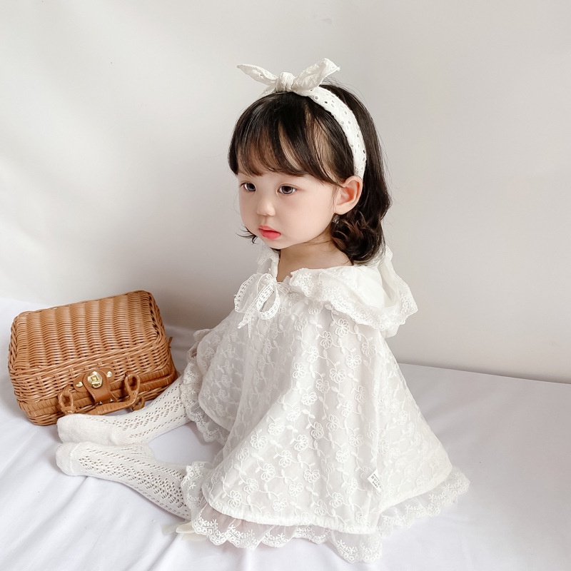 Áo khoác bé gái áo choàng poncho có thể mặc kèm váy công chúa dễ thương AMYO 11.AC02.01-1