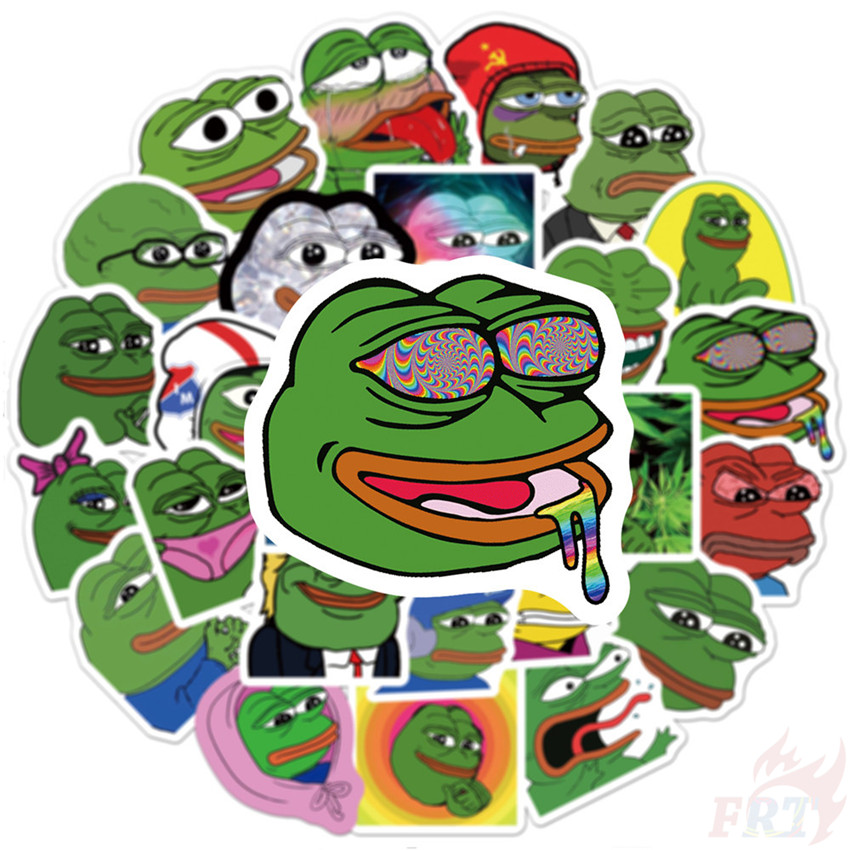 Bộ 50 Hình Dán Hình Ếch Vui Nhộn 02 - Chống Thấm Nước