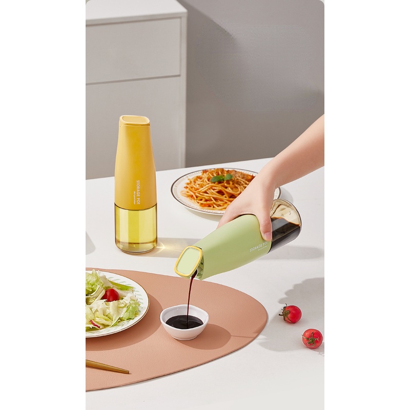 Lọ Thủy Tinh Đựng Gia Vị Tự Động Đóng Mở Chống Rò Rỉ Cho Nhà Bếp