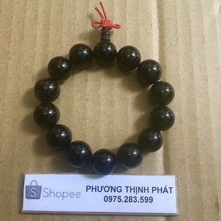 Vòng tay đá mã não đen 14mm