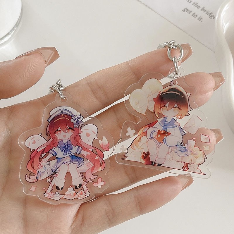 Móc Khóa Acrylic Hình Thủy Thủ Mặt Trăng Diluc Ragnvindr Kaedehara Kazuha Xiao Zhongli