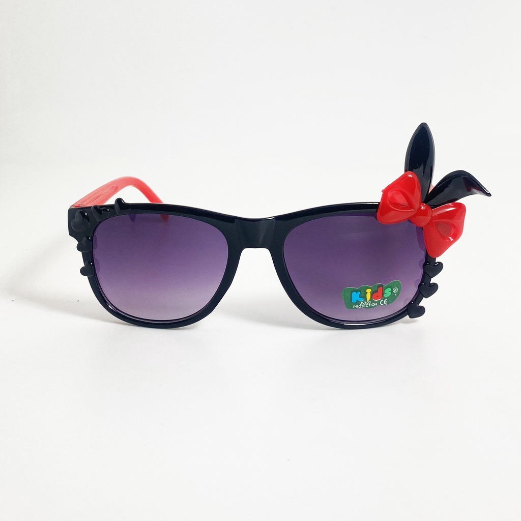 Kính mát trẻ em Jun Secret tròng kính đính nơ tai thỏ nhiều màu siêu đáng yêu dành cho bé từ 1 đến 5 tuổi JS50A02