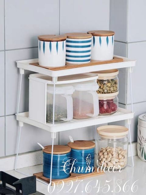 Kệ để đồ có chân gấp gọn dùng đa năng trong nhà bếp, nhà tắm( có size) A5