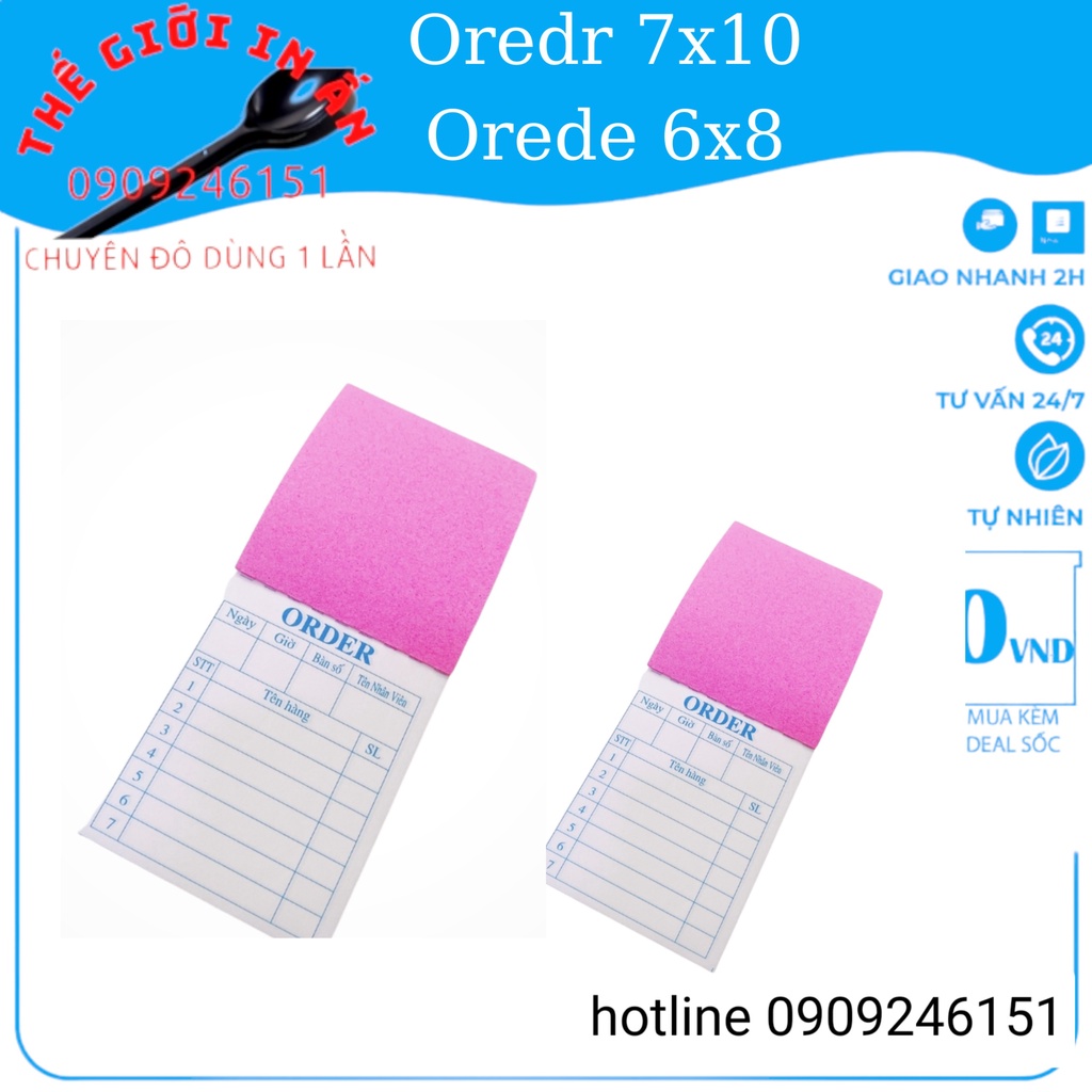50 Sổ order 2 liên in sẵn nhiều kích thướt dùng cho quán ăn, quán nước tiện lợi dễ sử dụng 50 cuốn -THẾ GIỚI IN ẤN2021