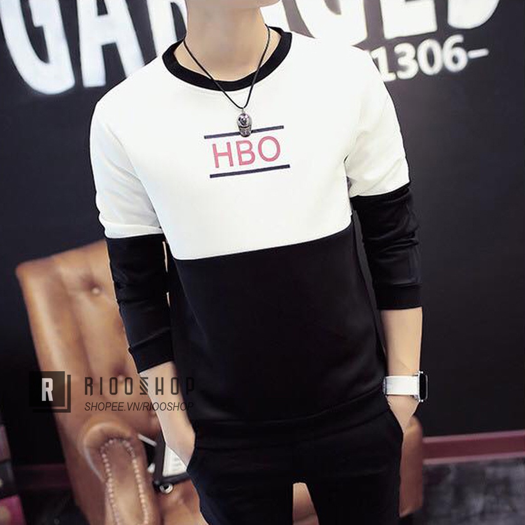 Áo thun nam tay dài hàn quốc HBO hai màu cực chất RKL026- áo phông nam dài tay đẹp Riooshop | BigBuy360 - bigbuy360.vn