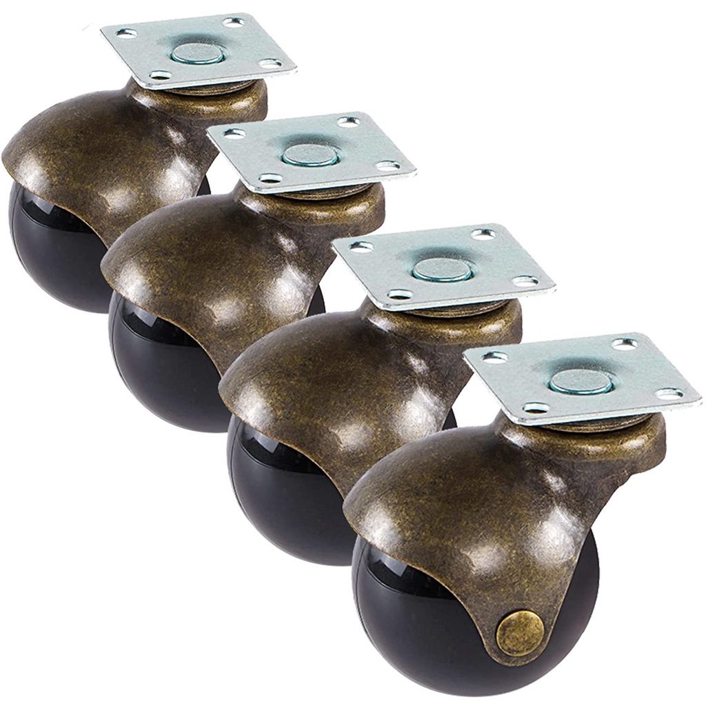 Bánh xe cầu tròn đế vuông không khoá phi 50mm