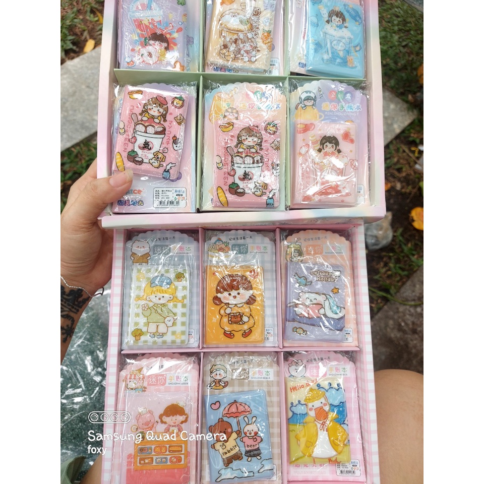 Sổ tay nhí hoạt hình ,size 5 x 6,8 cm có sẵn lỗ làm móc khóa