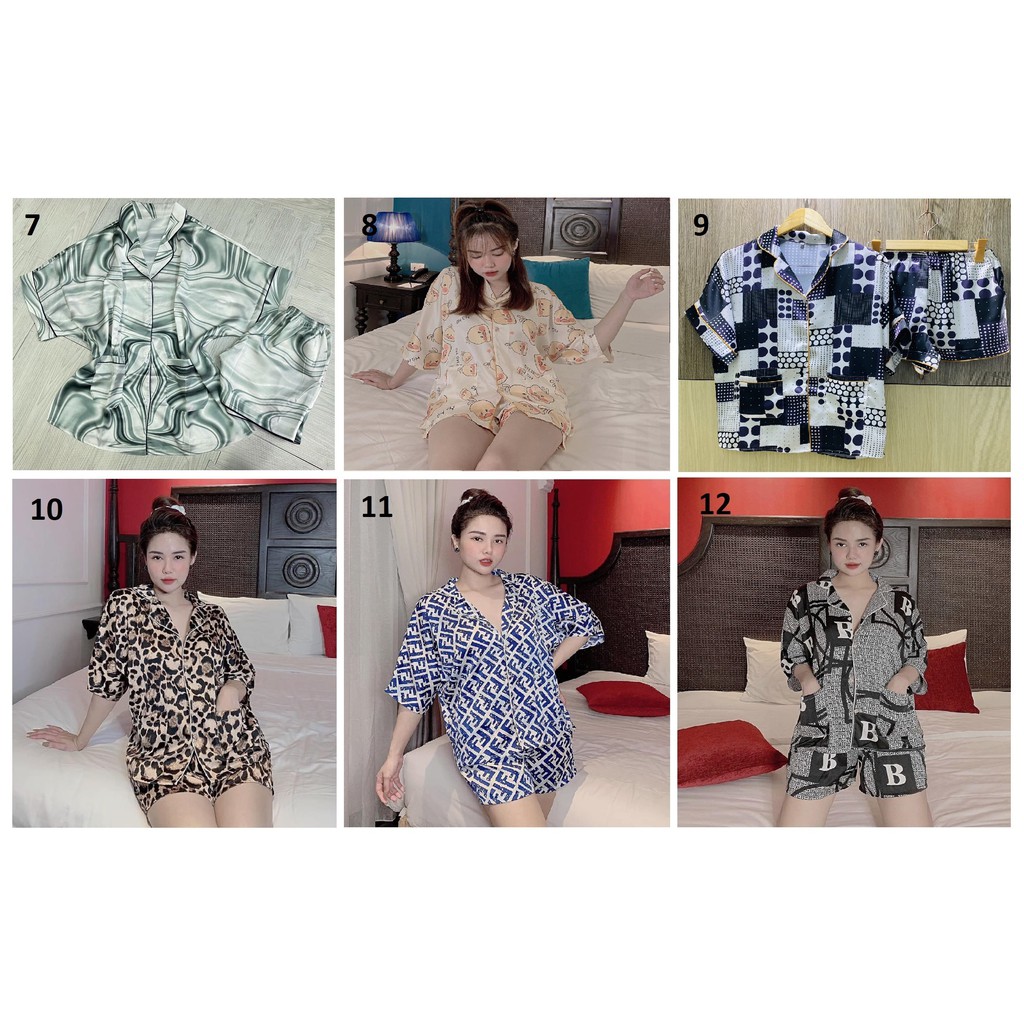 Đồ Bộ Lụa Latin Tay Cánh Dơi Quần Đùi