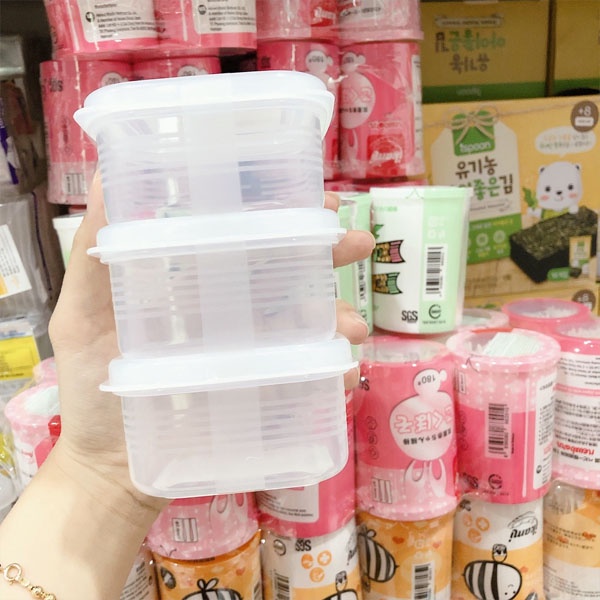 Khay Đựng Đồ Ăn Dặm Nakaya - Hộp Đựng Thực Phẩm Chia Ngăn Nhật Nắp Dẻo 710ml