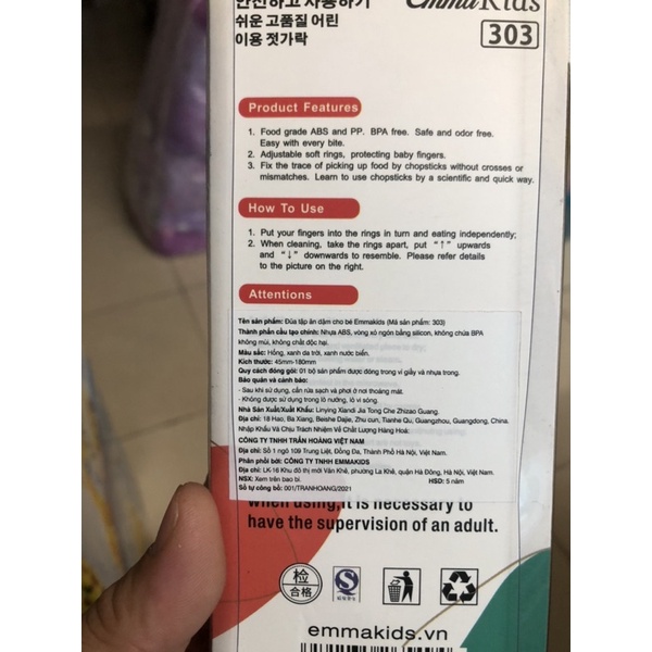 Đũa tập gắp xỏ ngón Emma kids cho bé(màu ngẫu nhiên)